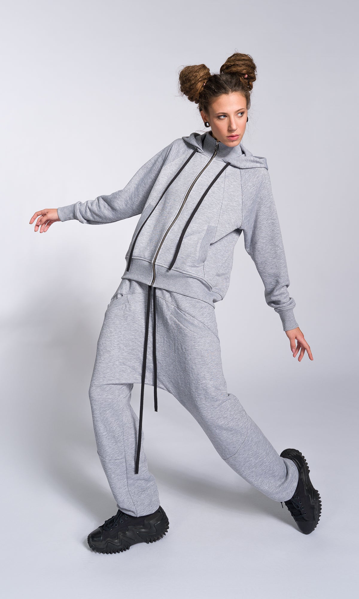 Relaxed Fit Drop Crotch Sweatpants - AAKASHA