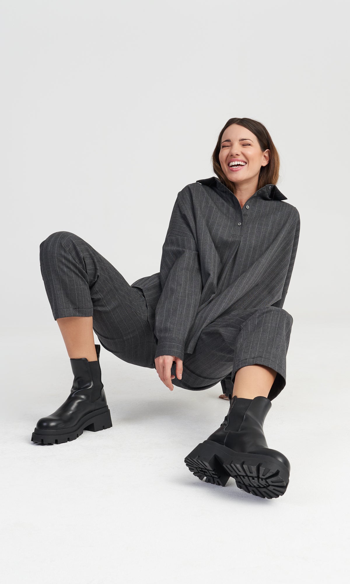 Set Virgin Wool Striped Shirt and Virgin Wool Striped Pants