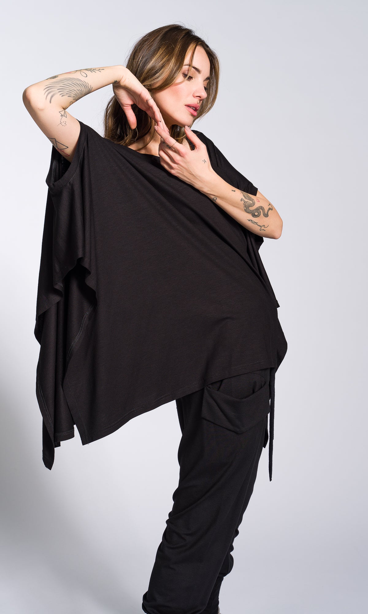 Loose Top with Handkerchief Hem - AAKASHA