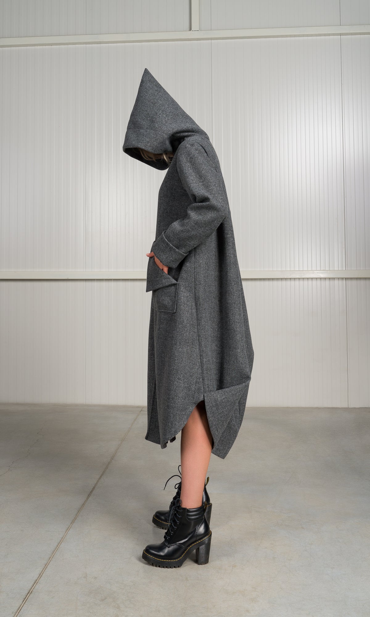 Long Coat with Folded Details