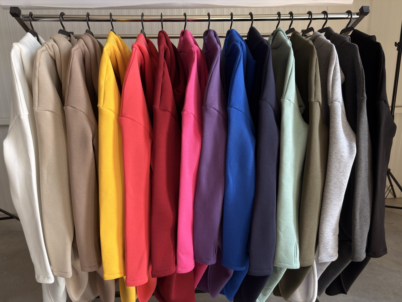 Cotton Fleece Hoodie with Asymmetric Closure