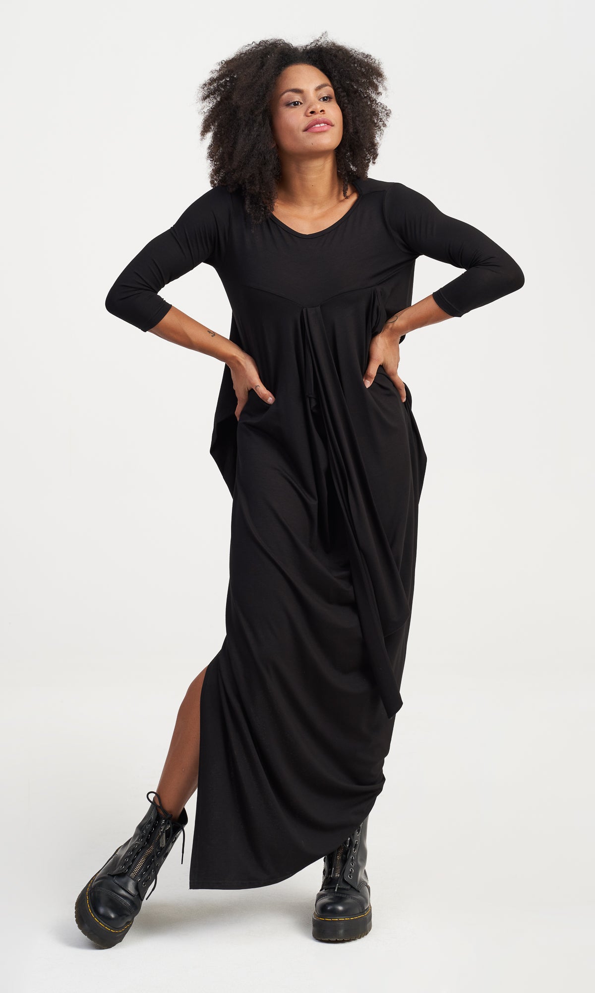 Long Asymmetric Dress with Side Slit