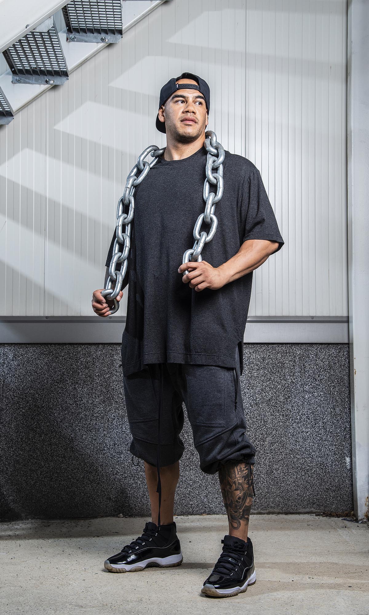 Mid-calf Pants with Rib Knee Pads - AAKASHA