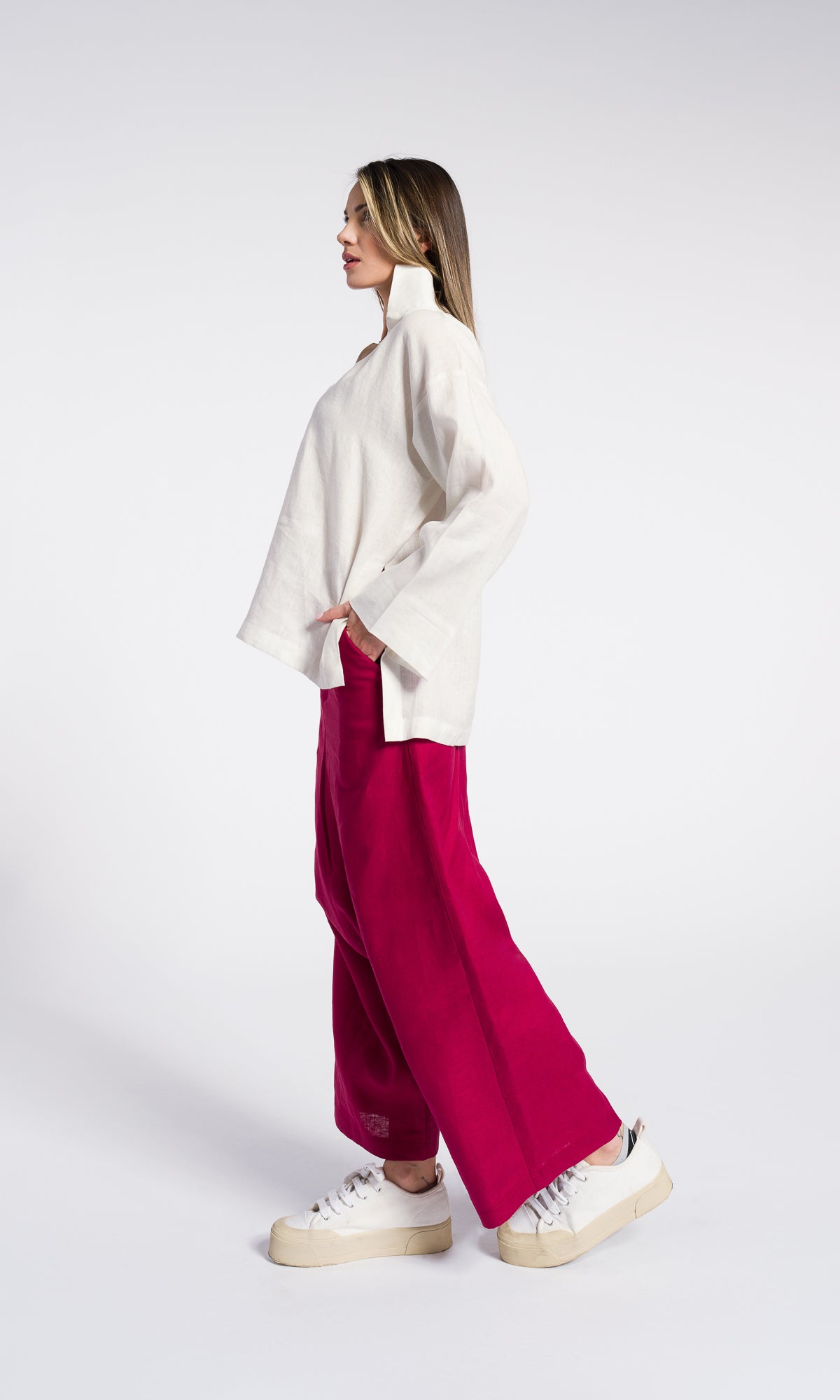 Boho Linen Drop Crotch Pants – OEKO-TEX Certified
