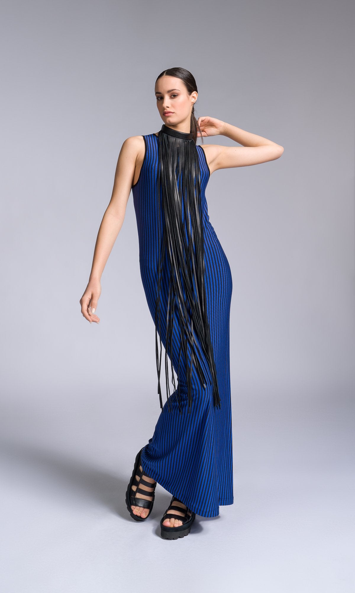 Long Fringe Leather Necklace - AAKASHA