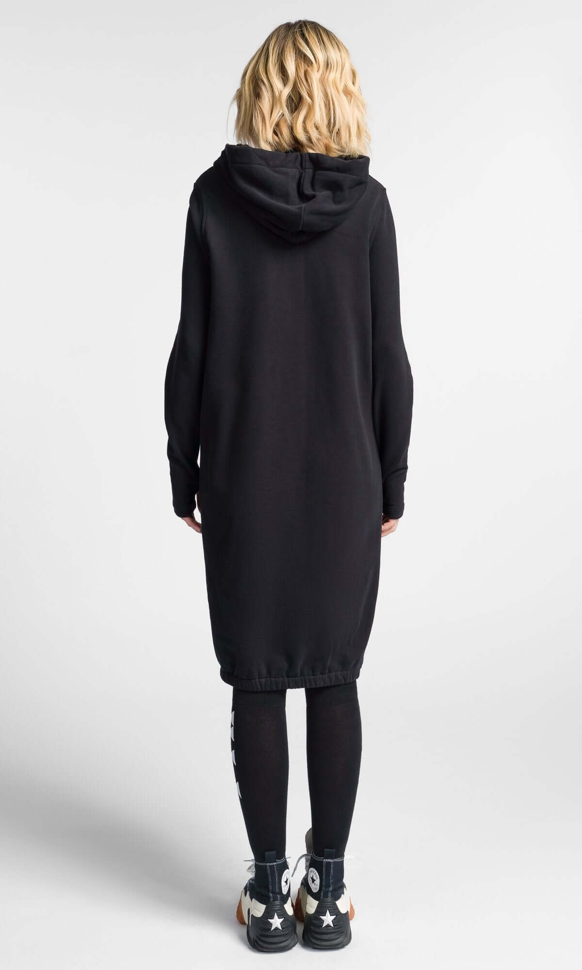 Langes Kapuzen-Sweatshirt mit Reißverschluss