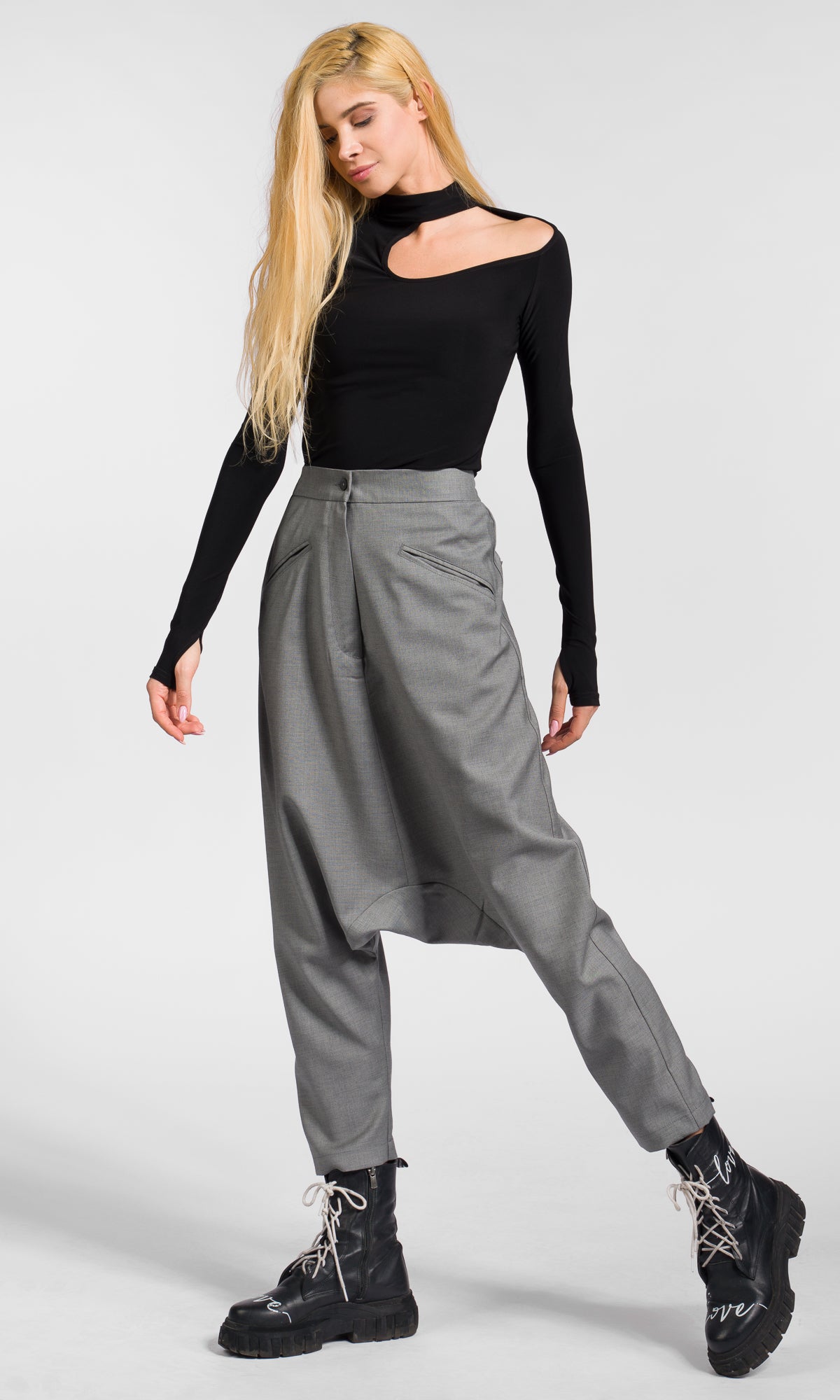 Mock Neck Cut-Out Top