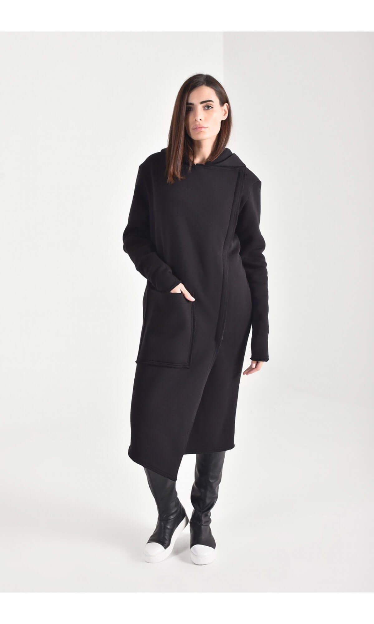 Manteau à capuche en molleton de coton