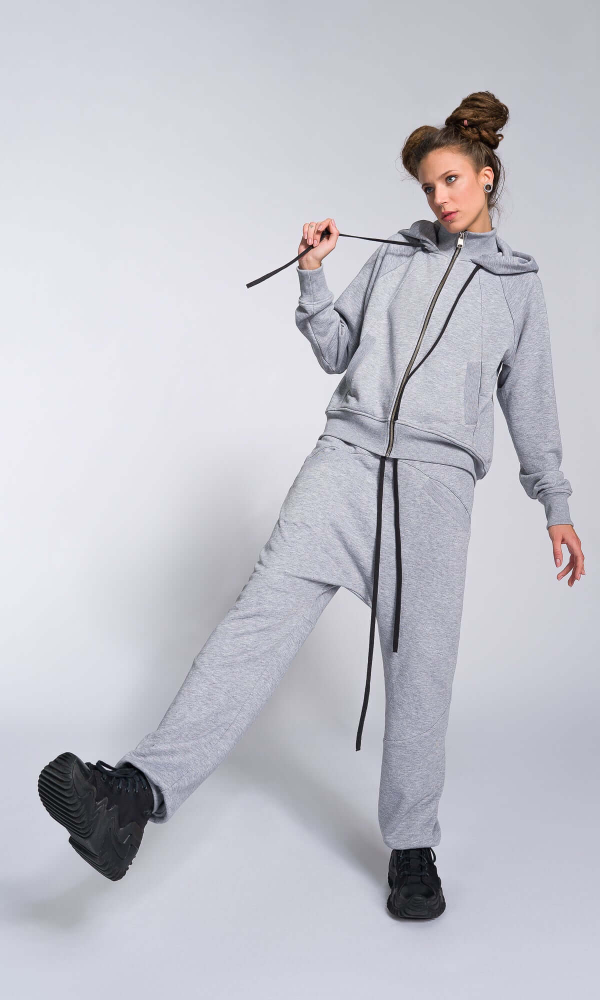 Relaxed Fit Drop Crotch Sweatpants - AAKASHA
