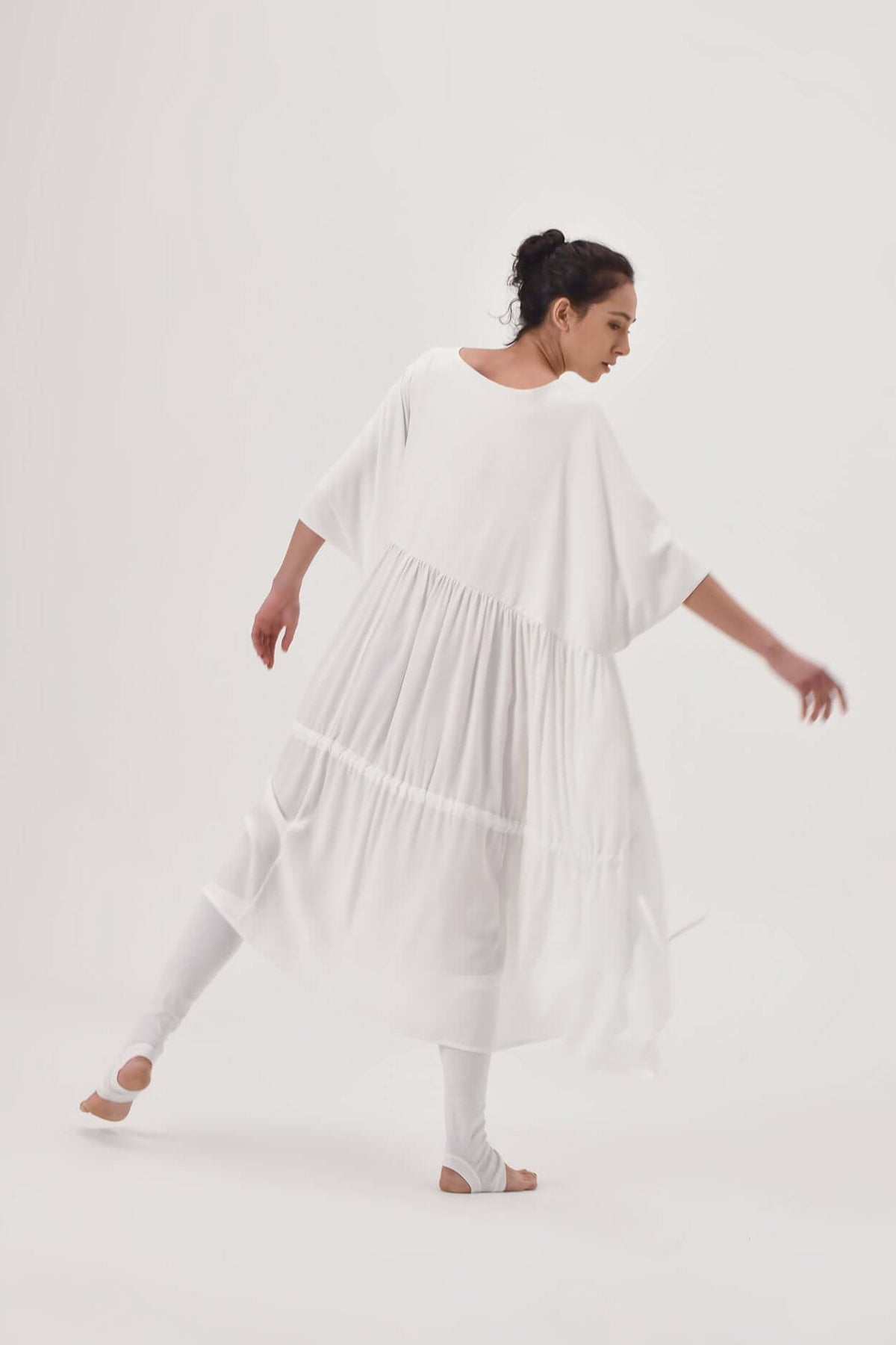 Abito maxi drappeggiato in chiffon