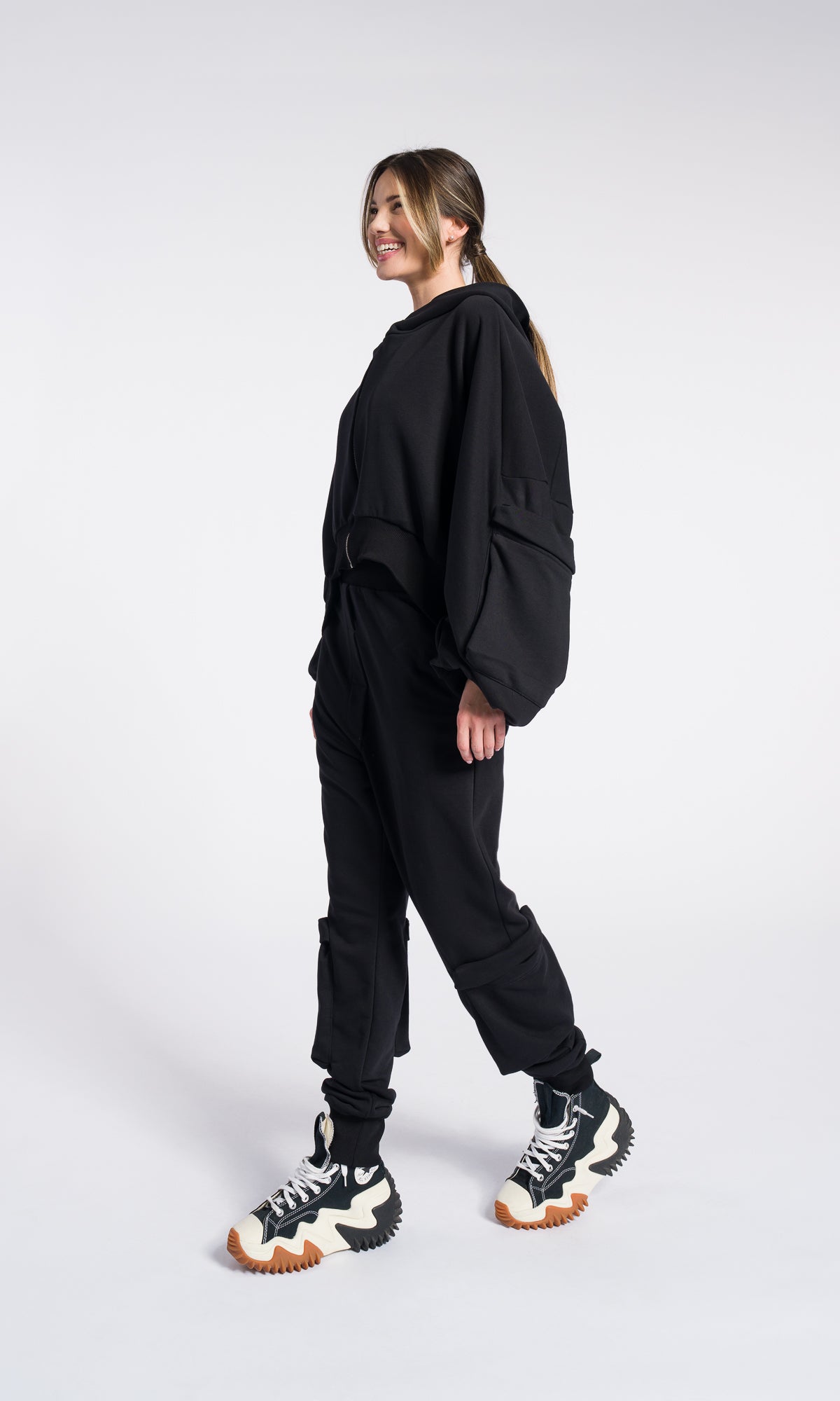 Long Zipper Fleece Hooded Sweatshirt / Maxi Hoodie with Thumb holes / Lined Extra Long Alternative Hoodie