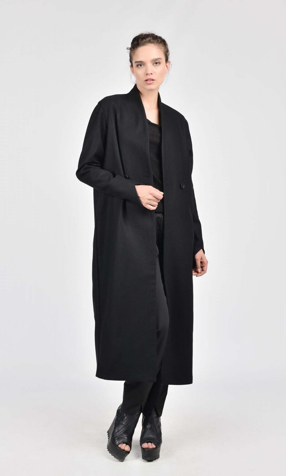 Cappotto lungo asimmetrico