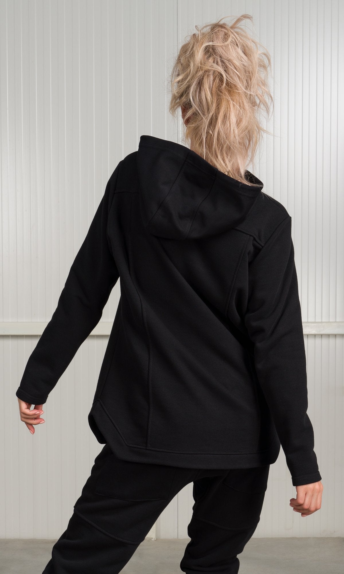 Cotton Hoodie with  Front  Pockets  ,Seam Details Hooded Sweatshirt, Hooded Warm Top Handmade by Aakasha