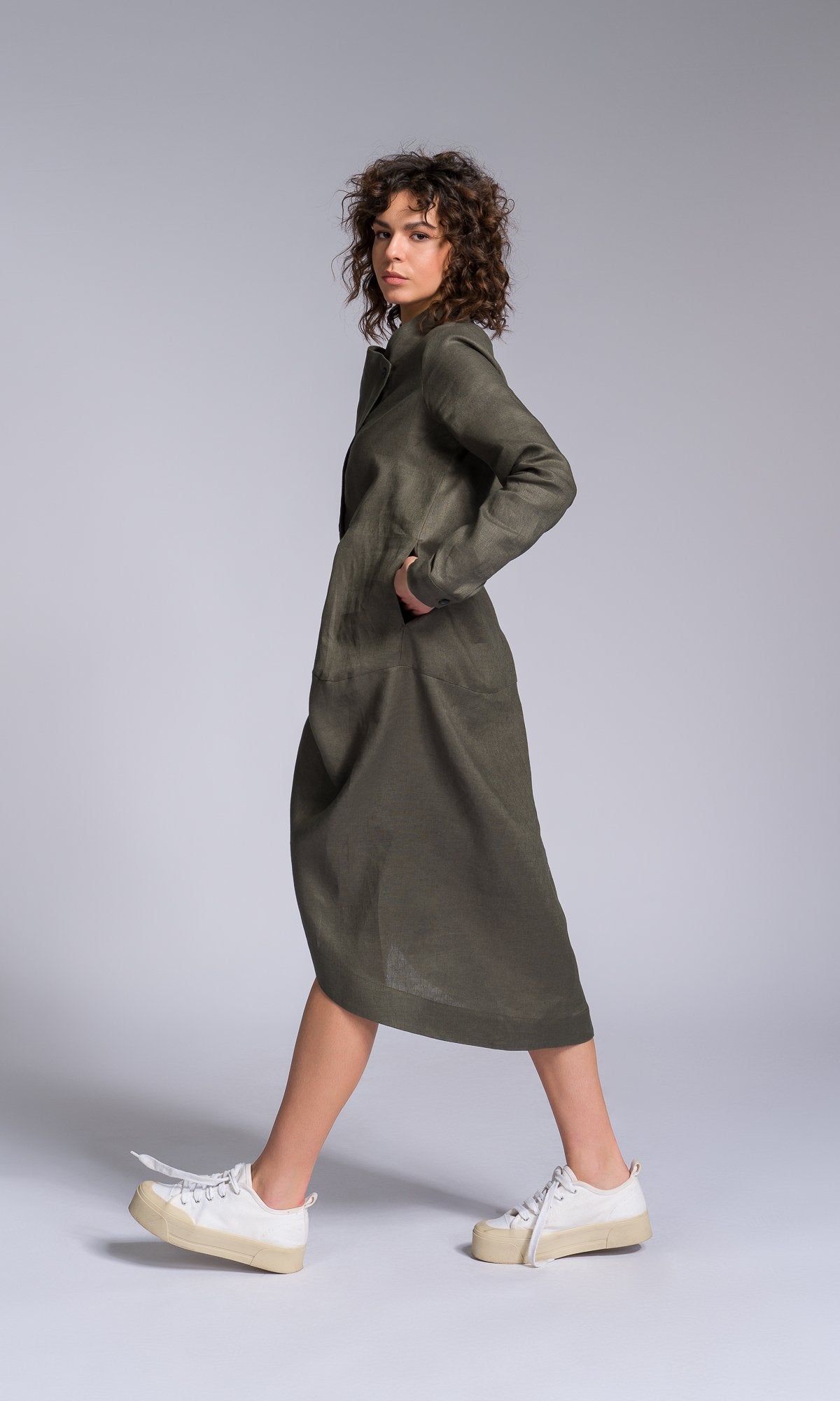 Long Linen Tulip Shirt - AAKASHA