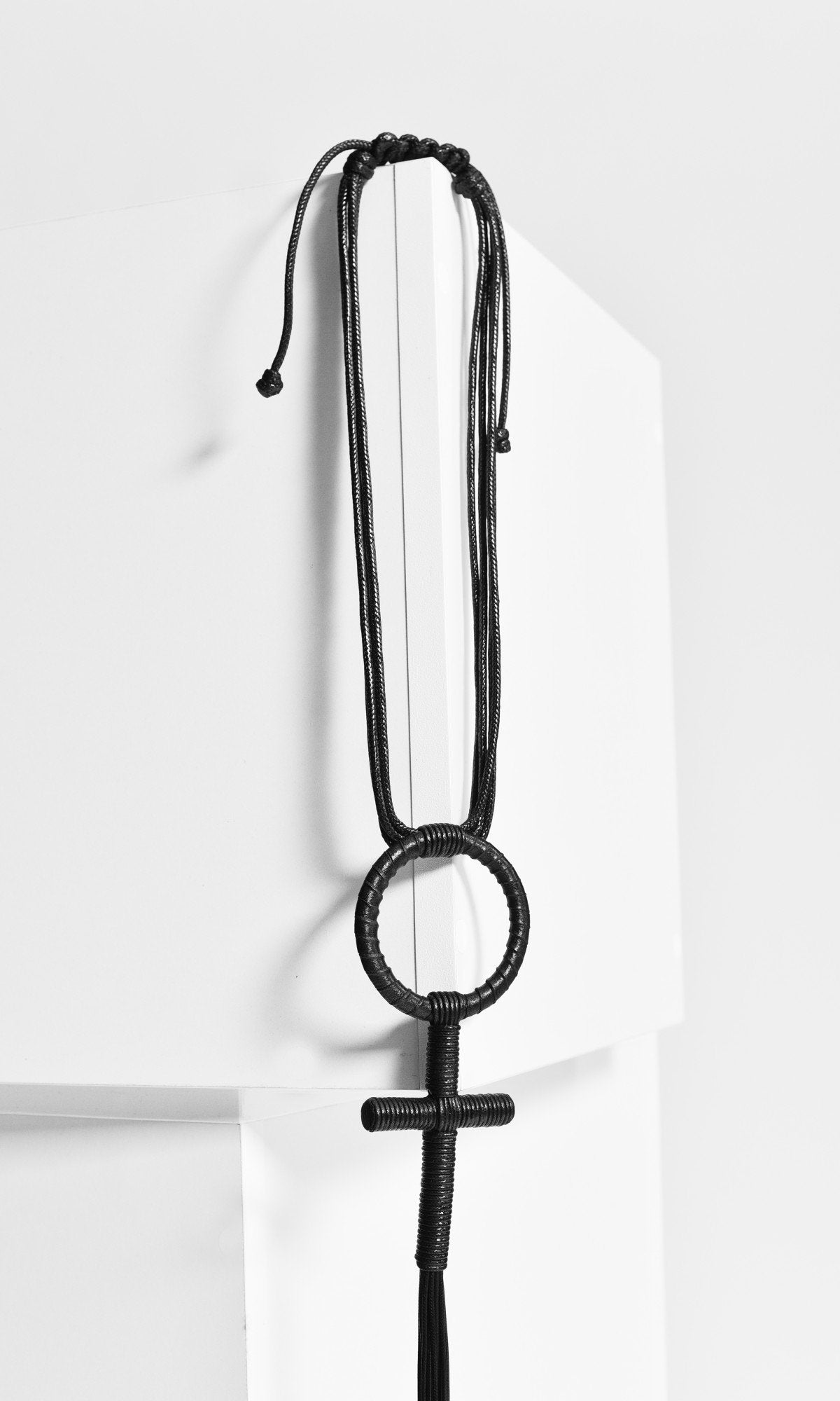 Leather Cross Pendant Necklace - AAKASHA