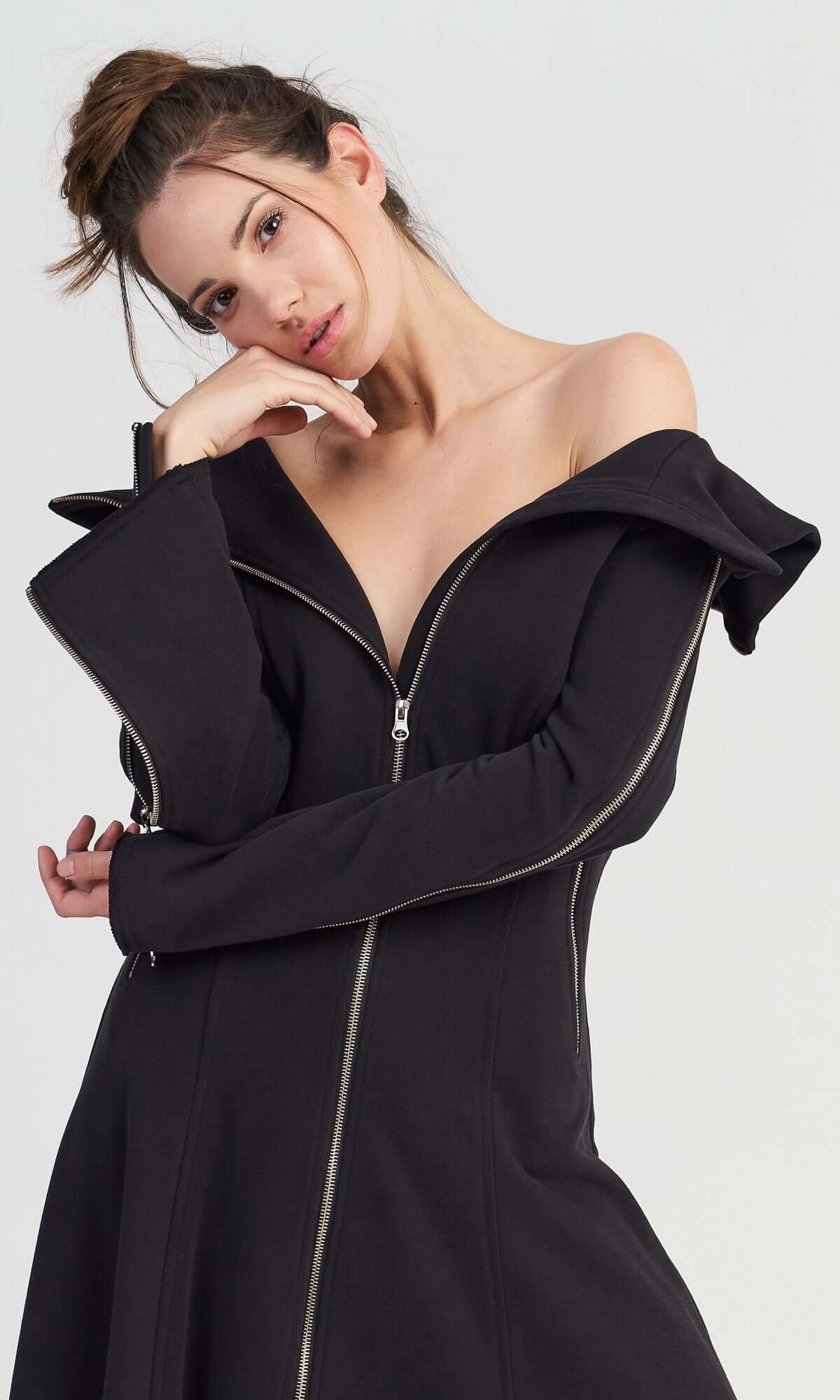 Blazer extra-long à zips multiples