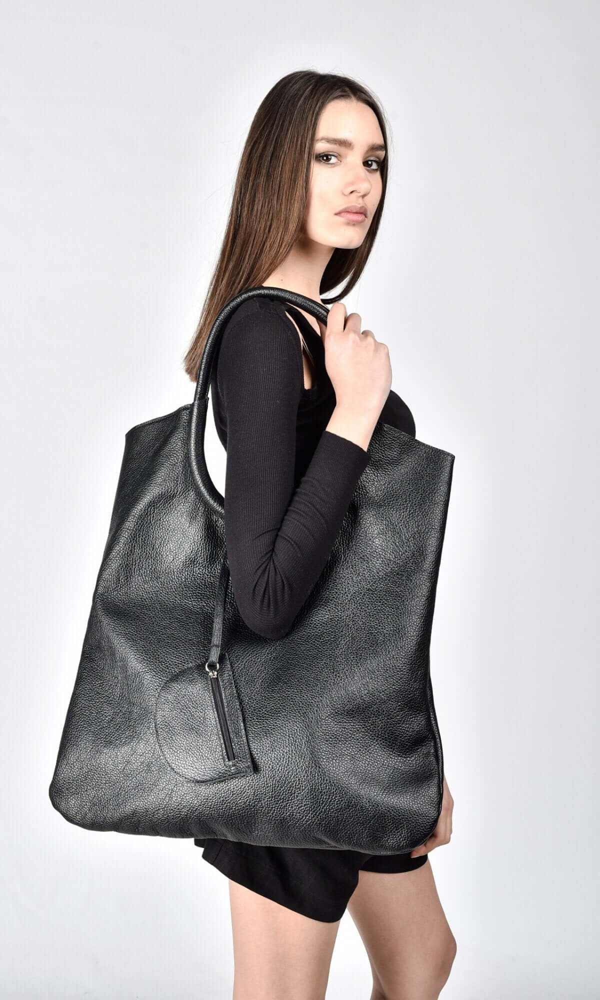 Leder-Shopper mit Schlüsseletui