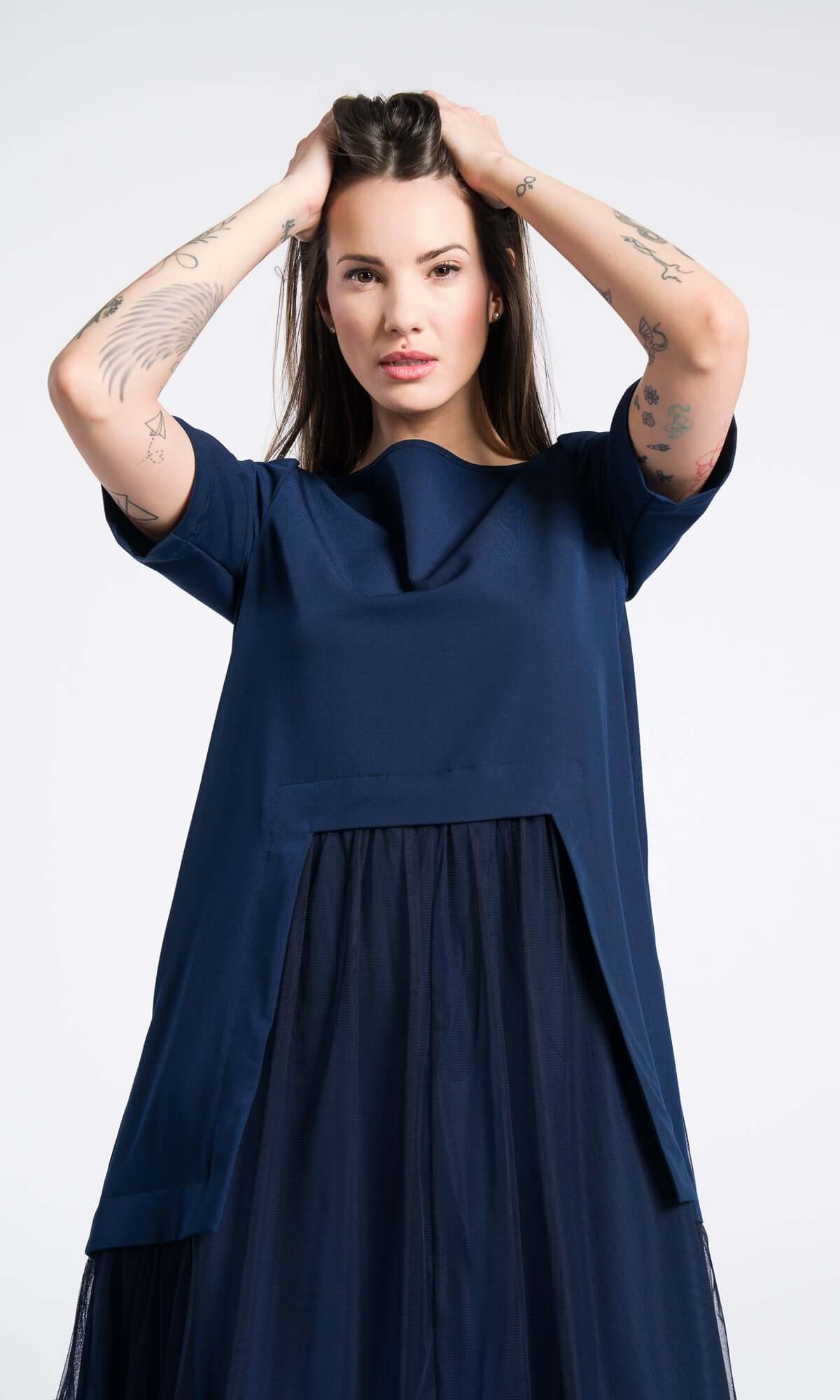 Abito lungo in tulle