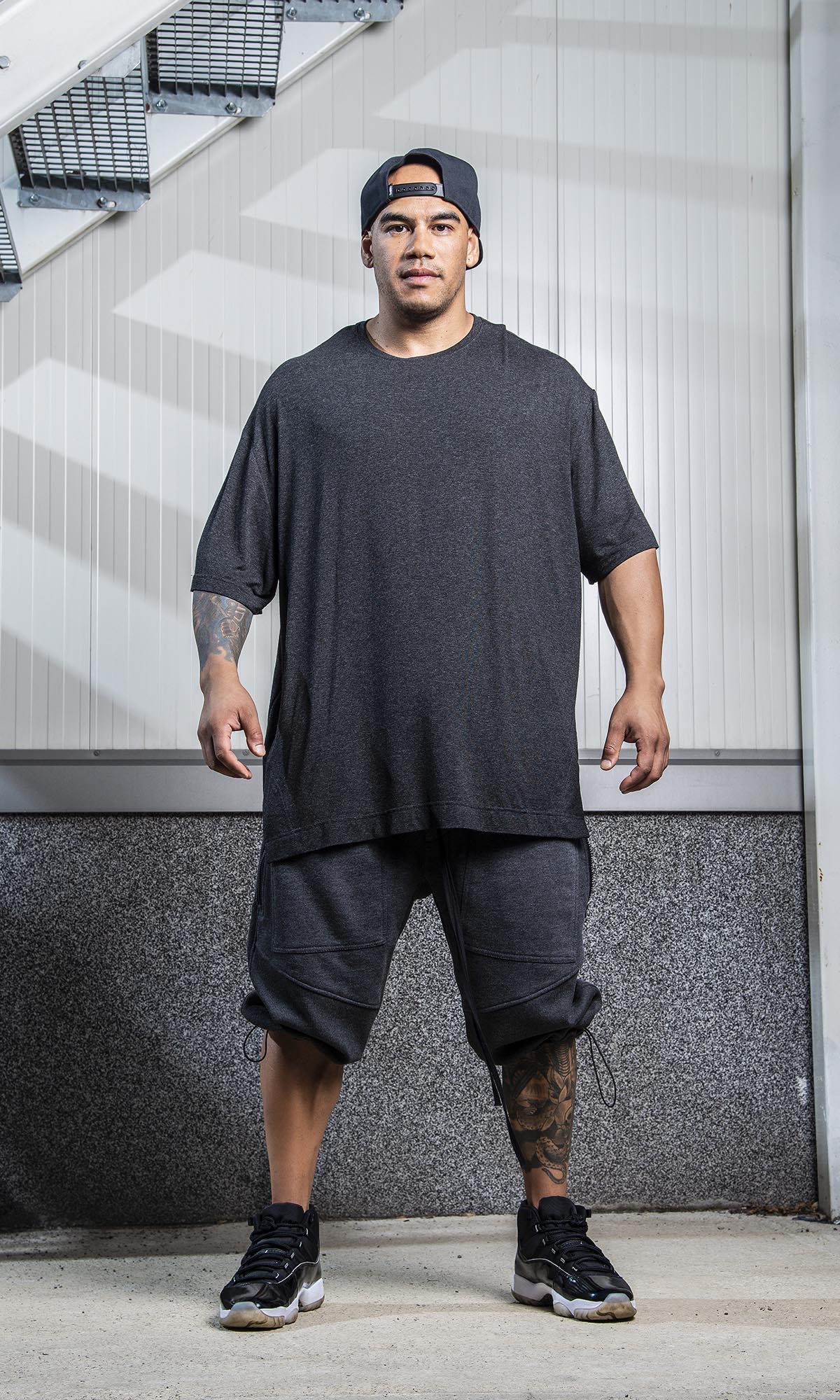 Mid-calf Pants with Rib Knee Pads - AAKASHA