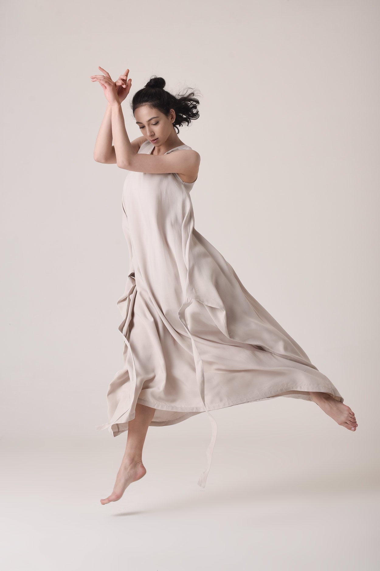 Summer Draped Maxi Dress with Adjustable Belt