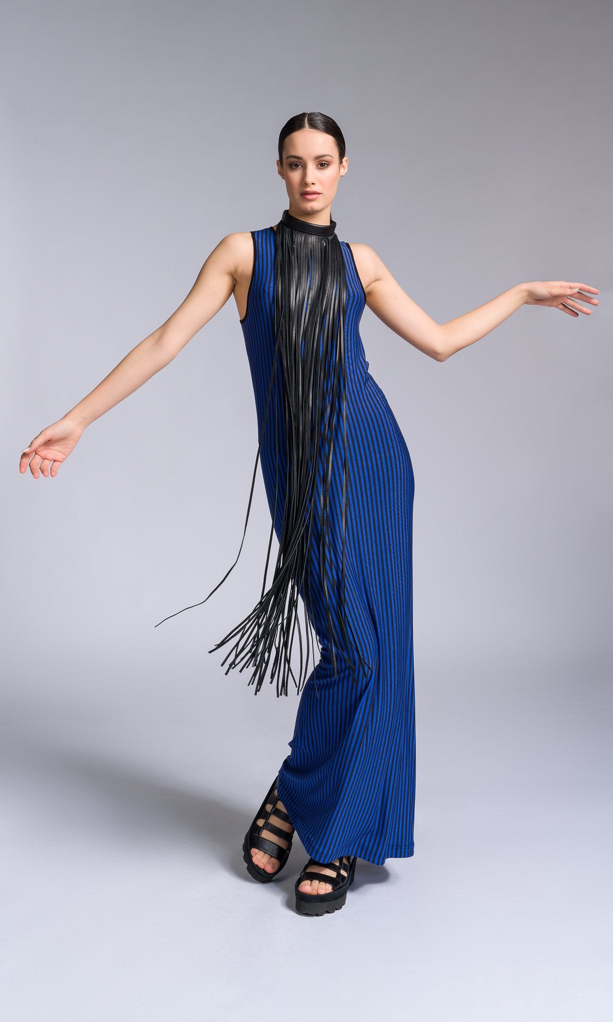 Long Fringe Leather Necklace - AAKASHA