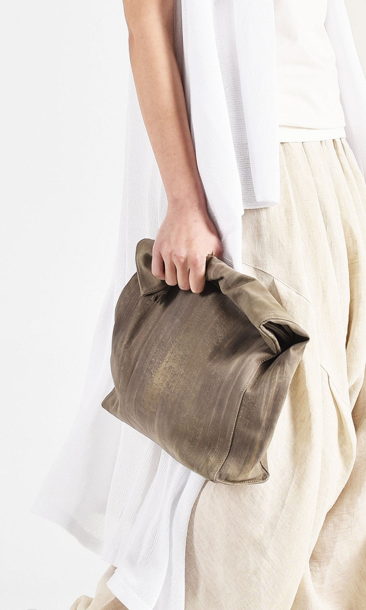 Genuine Leather Foldover Clutch - AAKASHA
