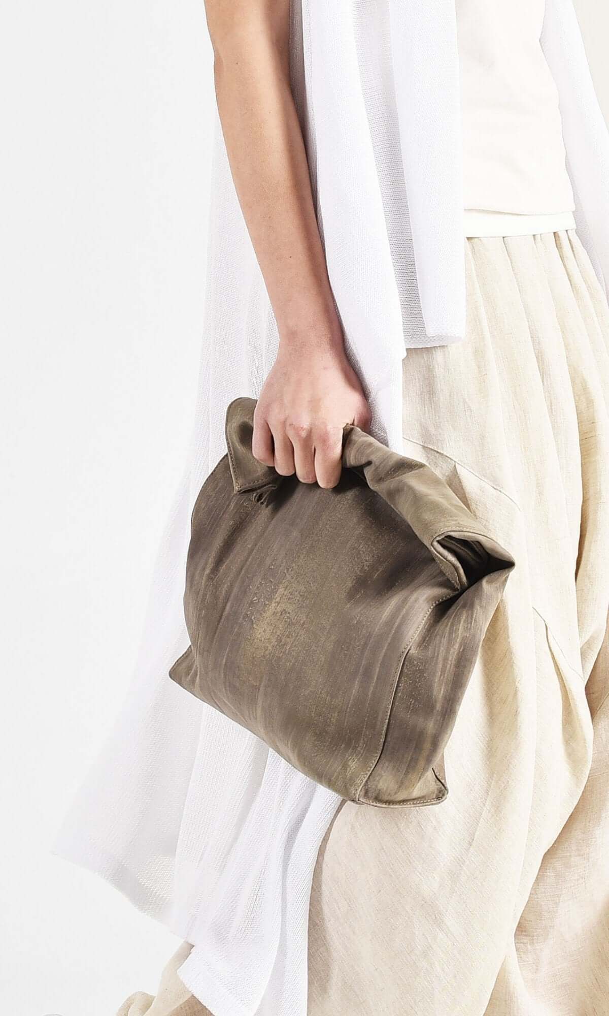 Genuine Leather Foldover Clutch - AAKASHA