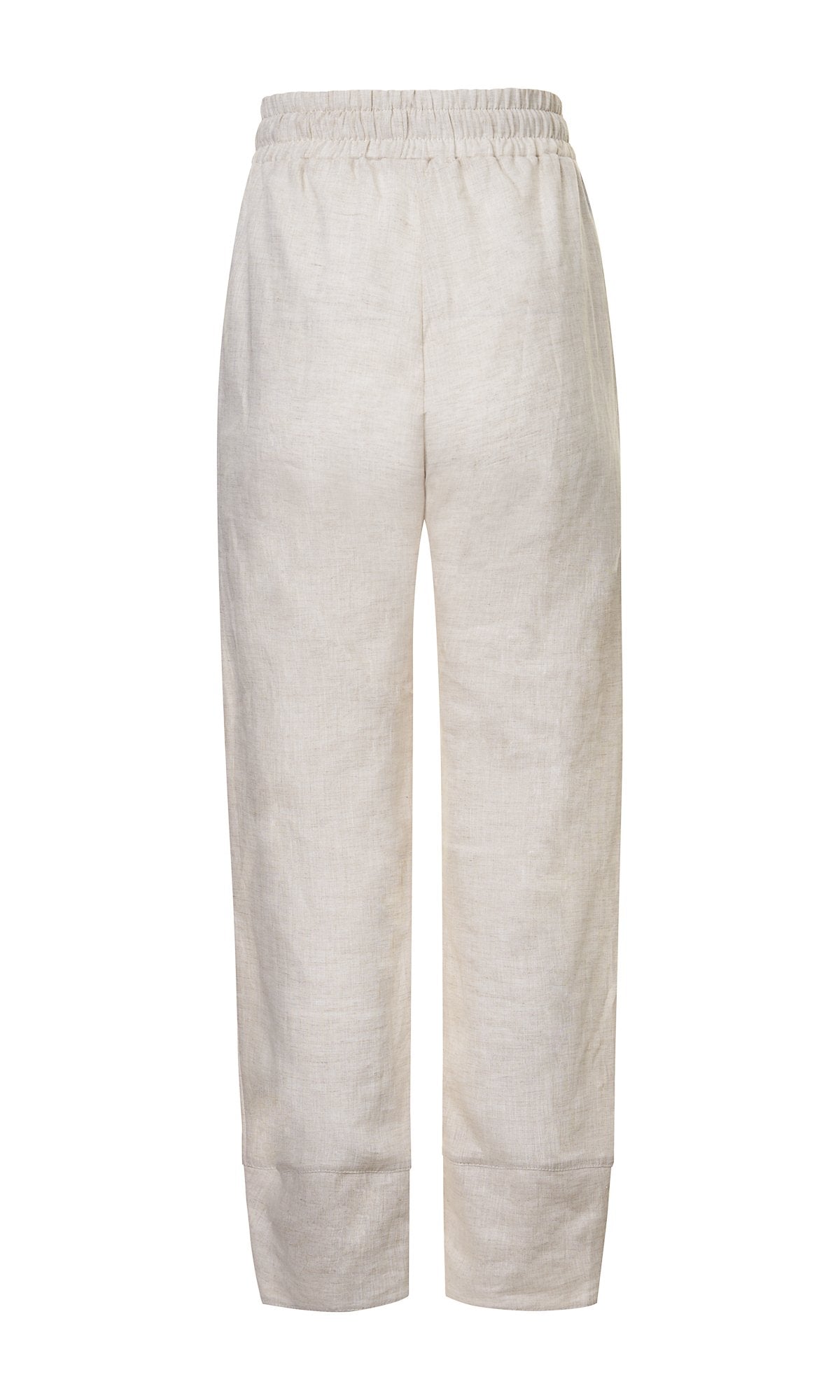 Linen Pants with Wide Ankle Cuffs