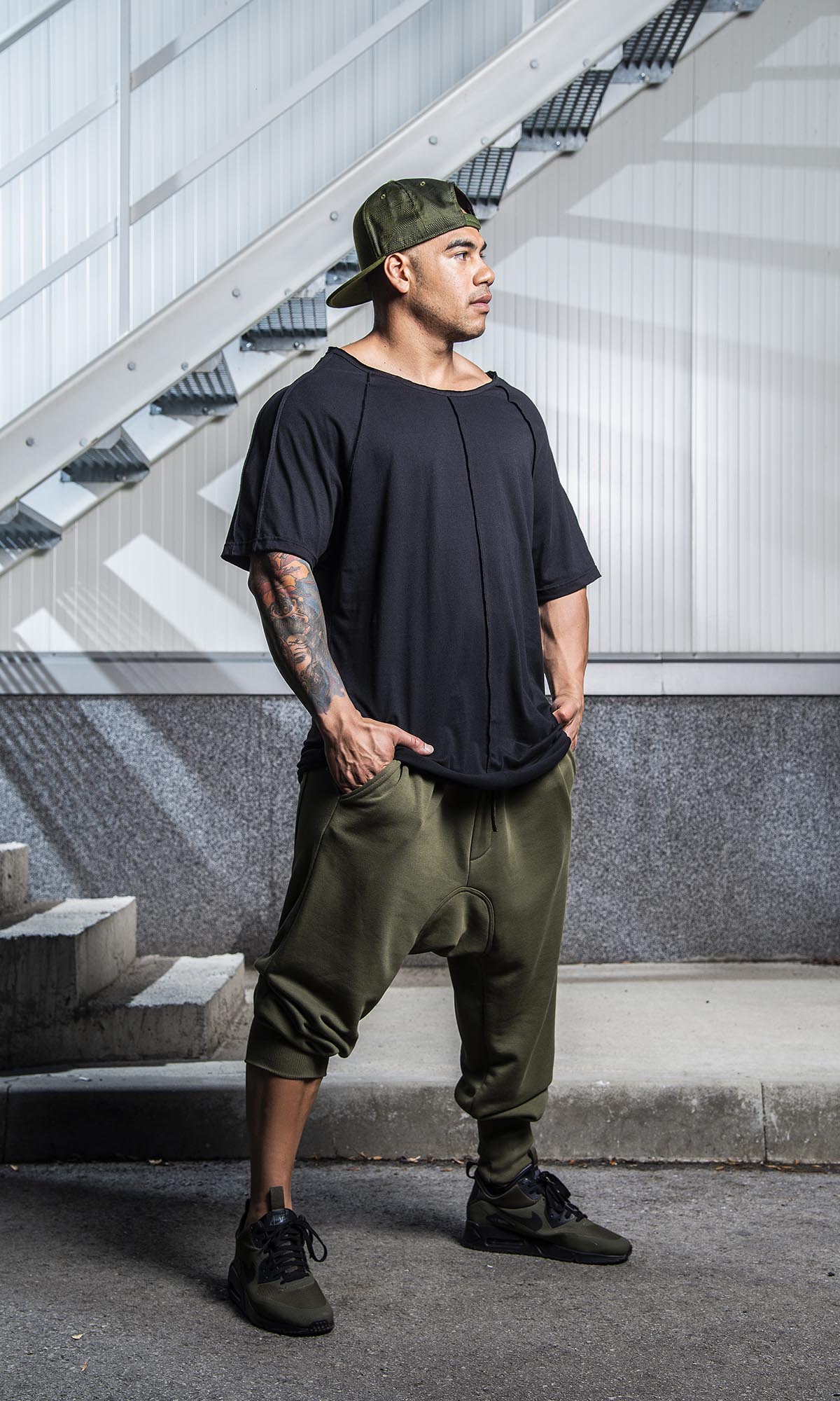 Drop Crotch Pants with Flap Pockets - AAKASHA