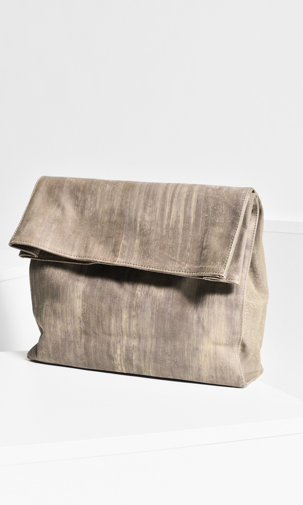 Genuine Leather Foldover Clutch - AAKASHA