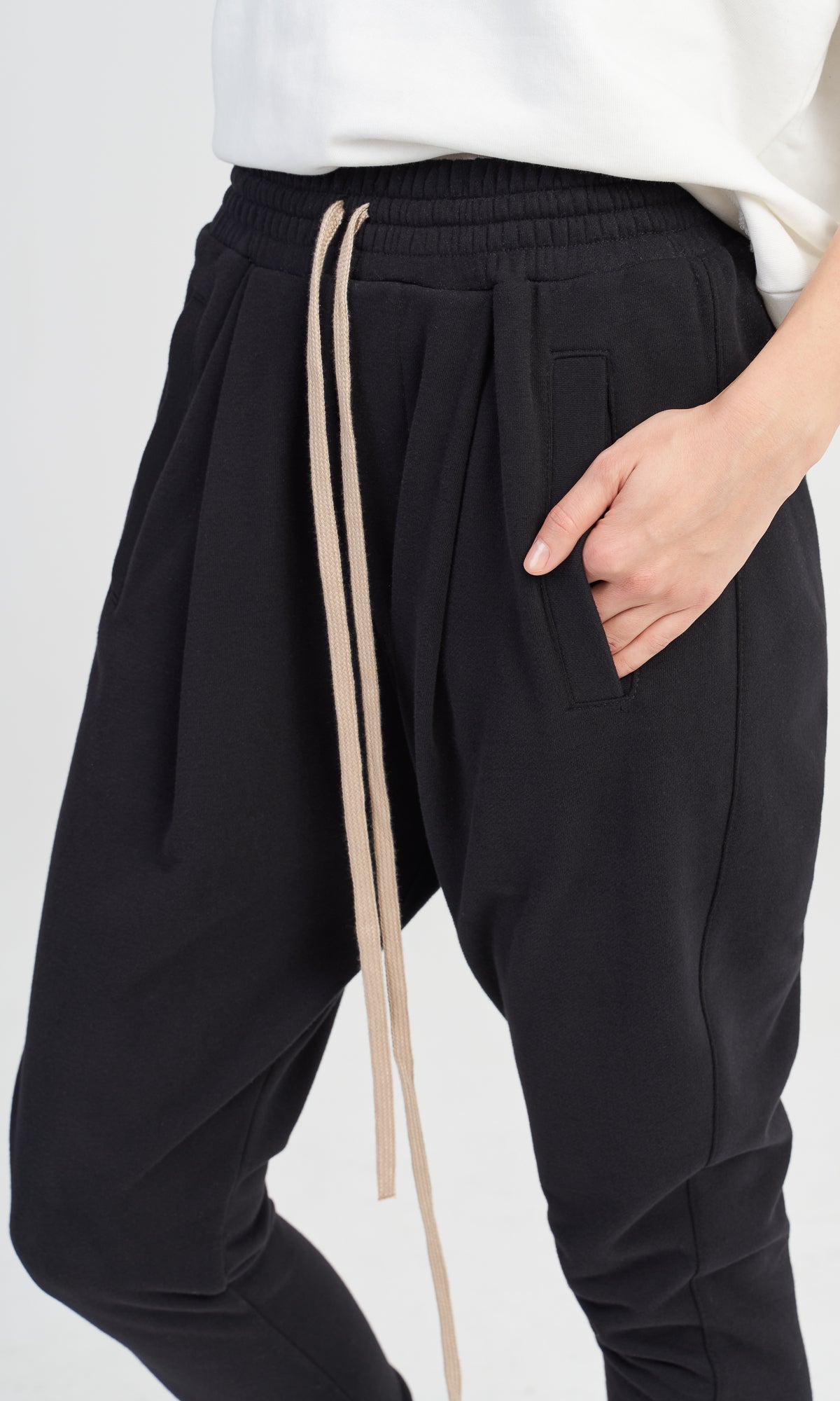 COTTON HAREM PANTS with strings and elastic waistline , loose pants with pockets , handmade by Aakasha