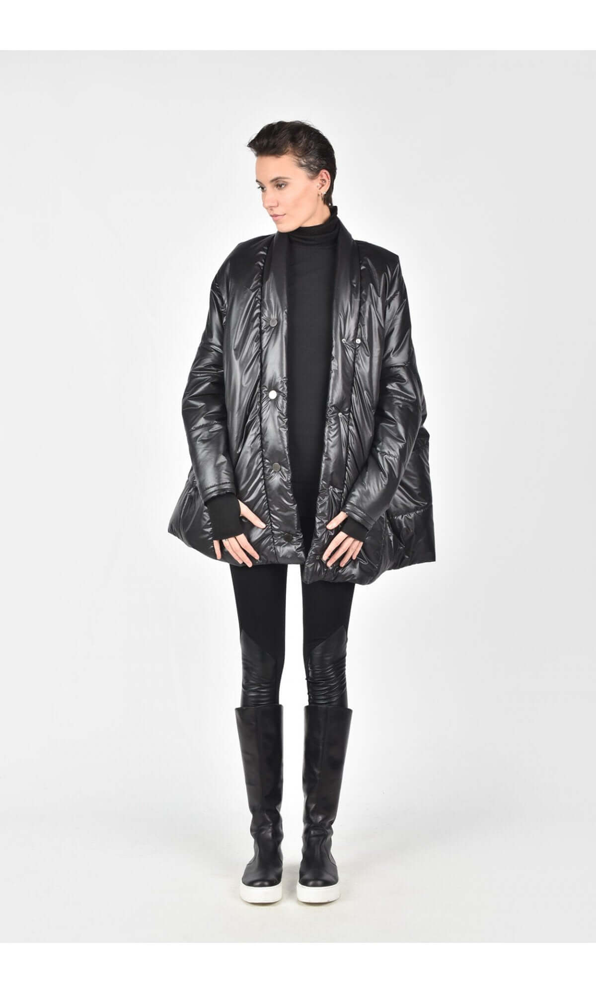 Manteau court matelassé oversize