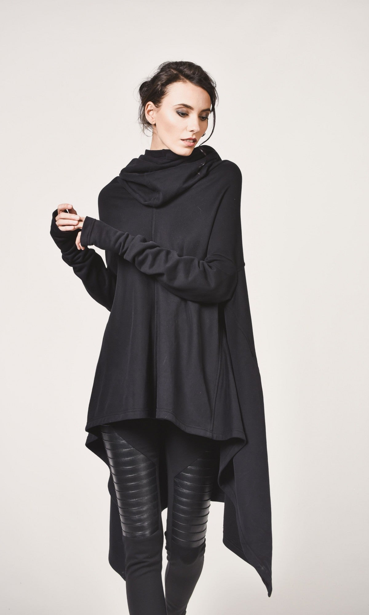 Leggings with Leather Pin Tuck Pattern - AAKASHA