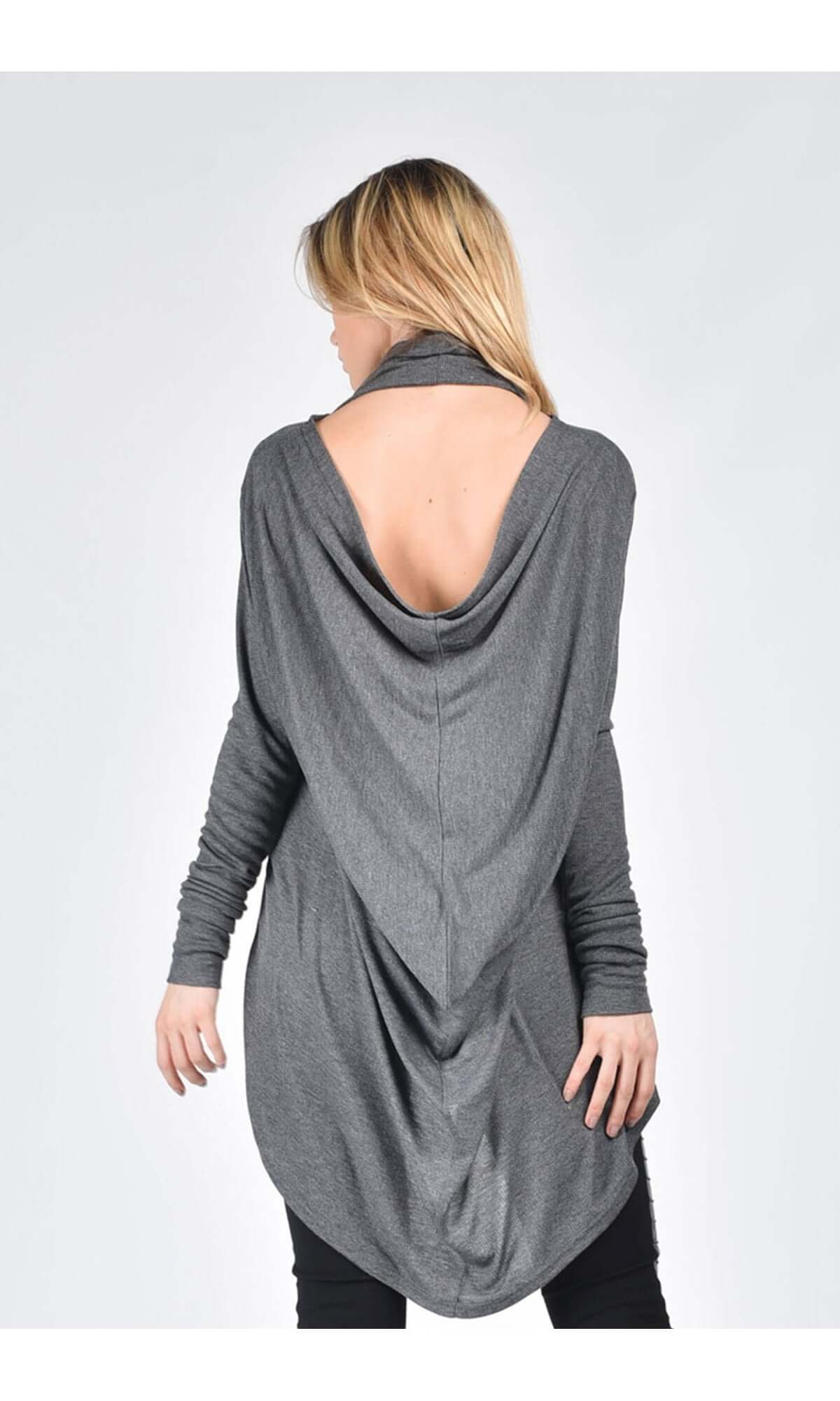 Top a collo alto con schiena scoperta