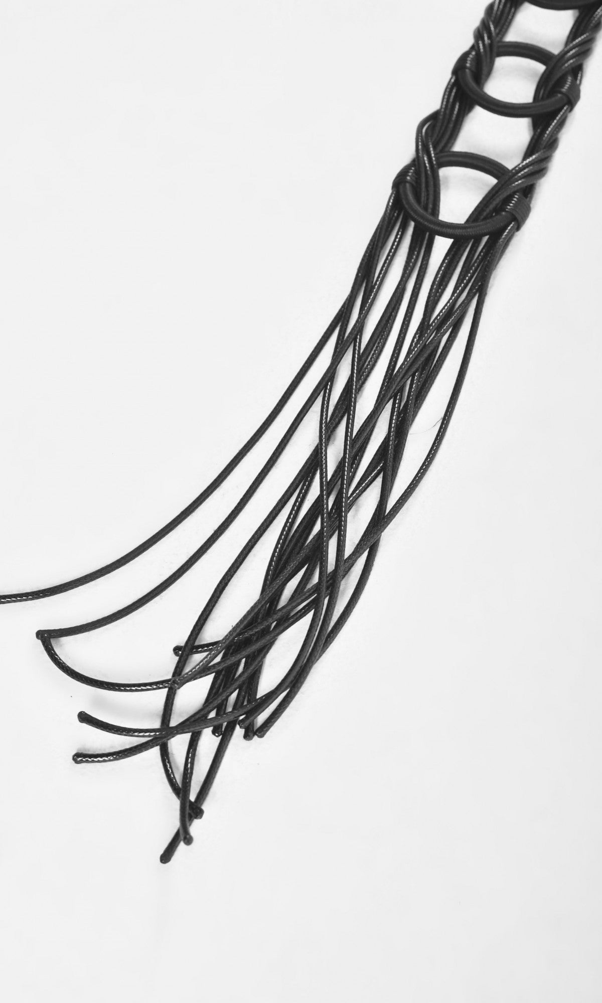 Long Leather Circles Necklace - AAKASHA
