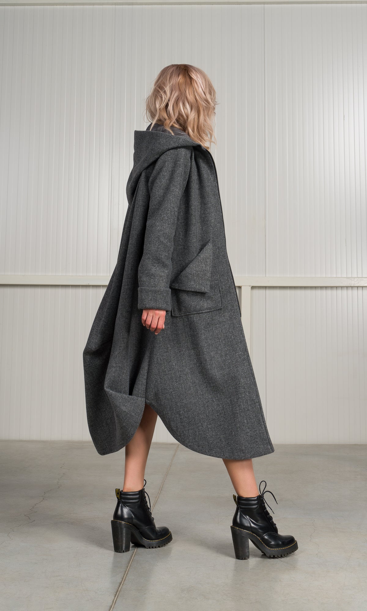 Long Coat with Folded Details