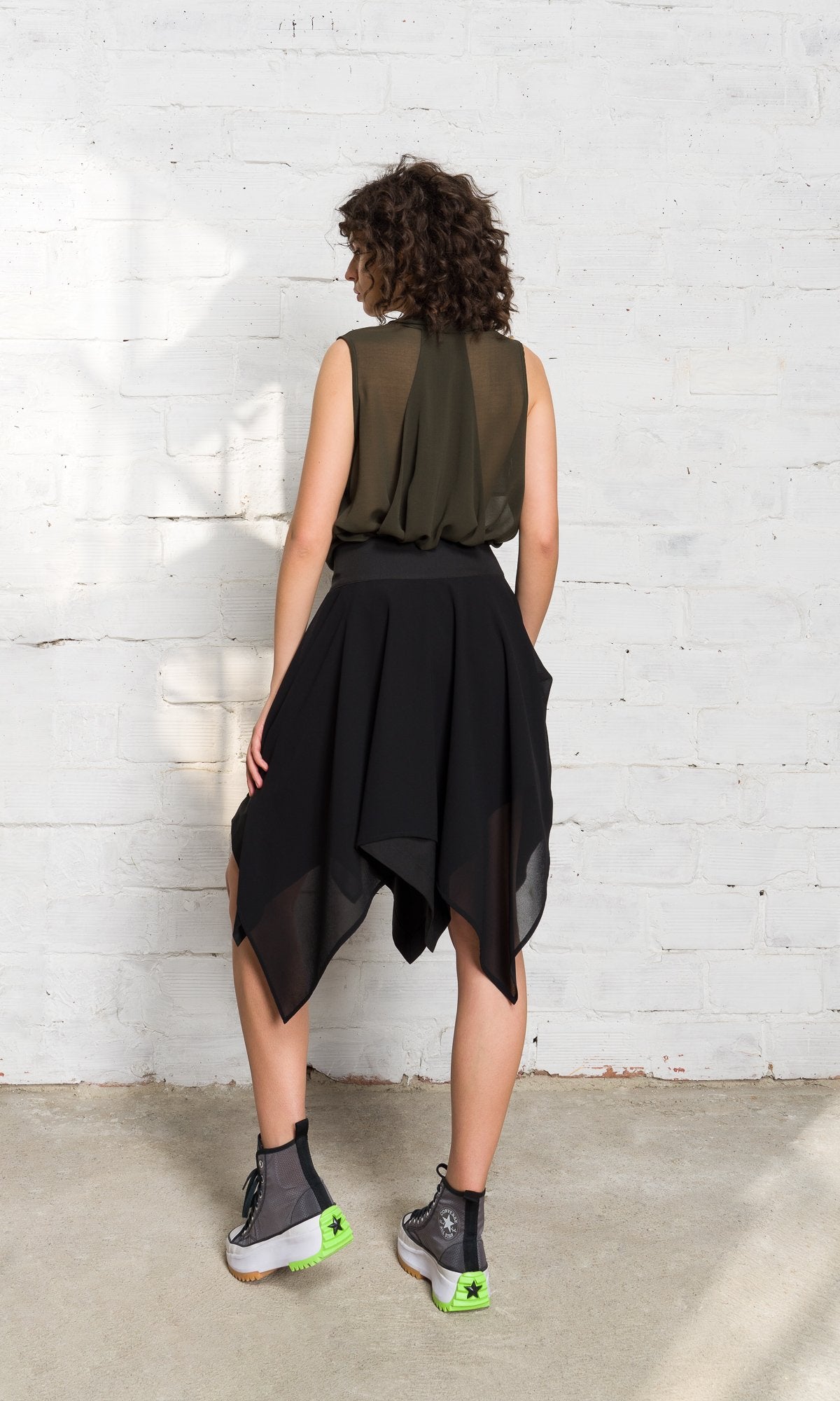 Chiffon Drapes Mini Skirt