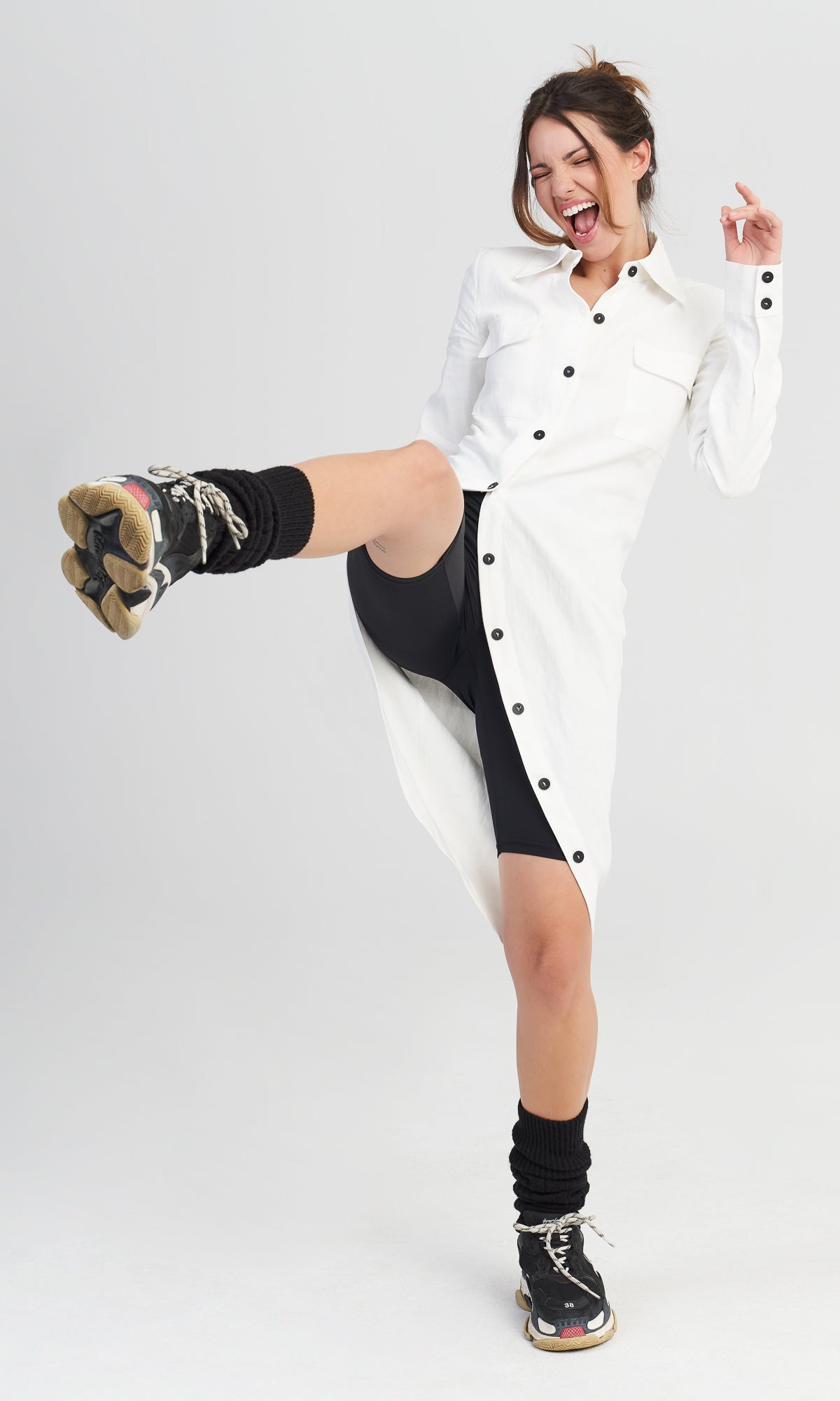 Fitted Shirt with Asymmetric Tail - AAKASHA
