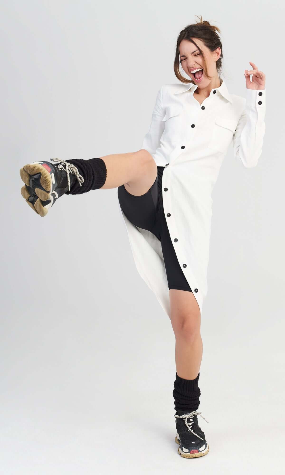 Fitted Shirt with Asymmetric Tail - AAKASHA