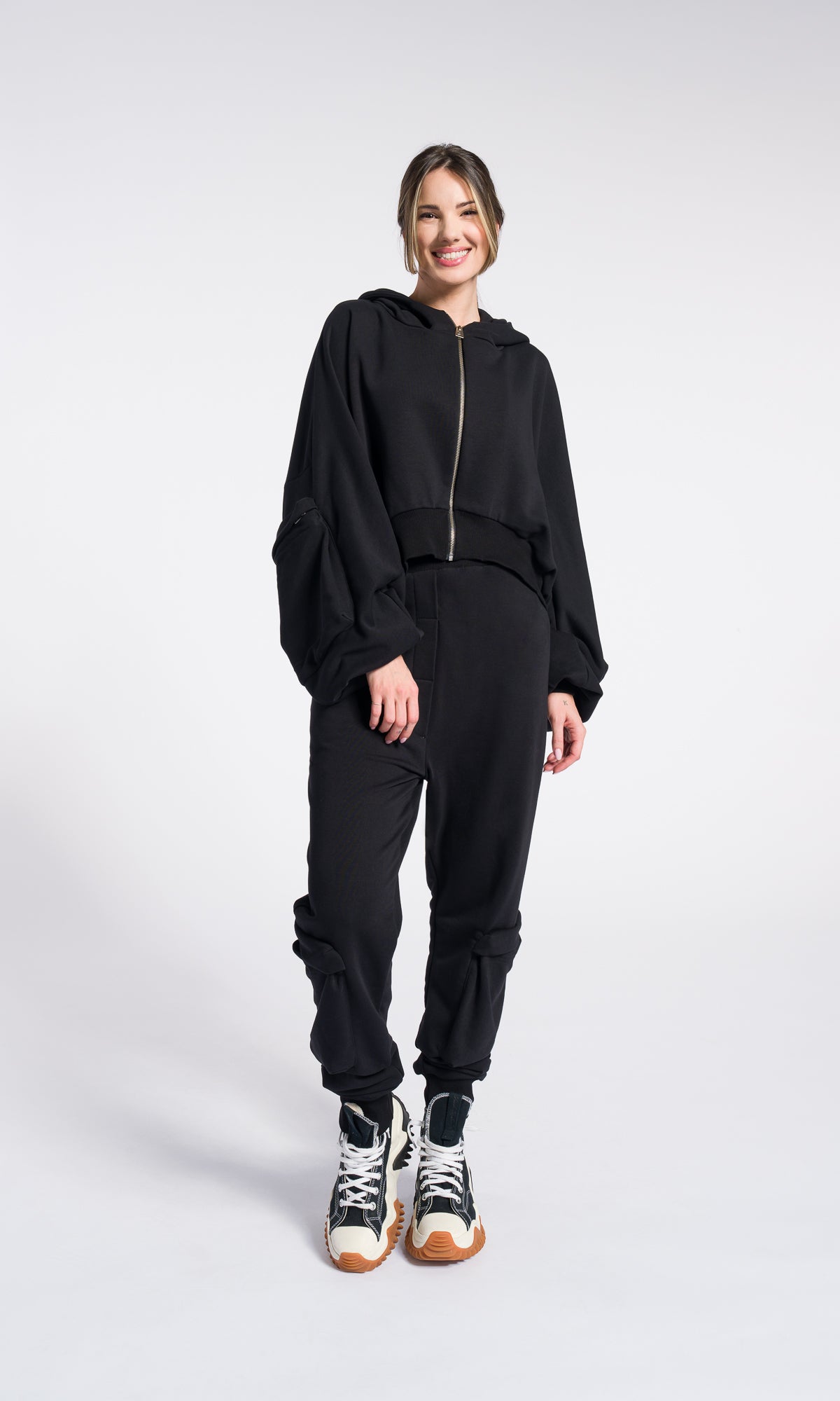 Long Zipper Fleece Hooded Sweatshirt / Maxi Hoodie with Thumb holes / Lined Extra Long Alternative Hoodie