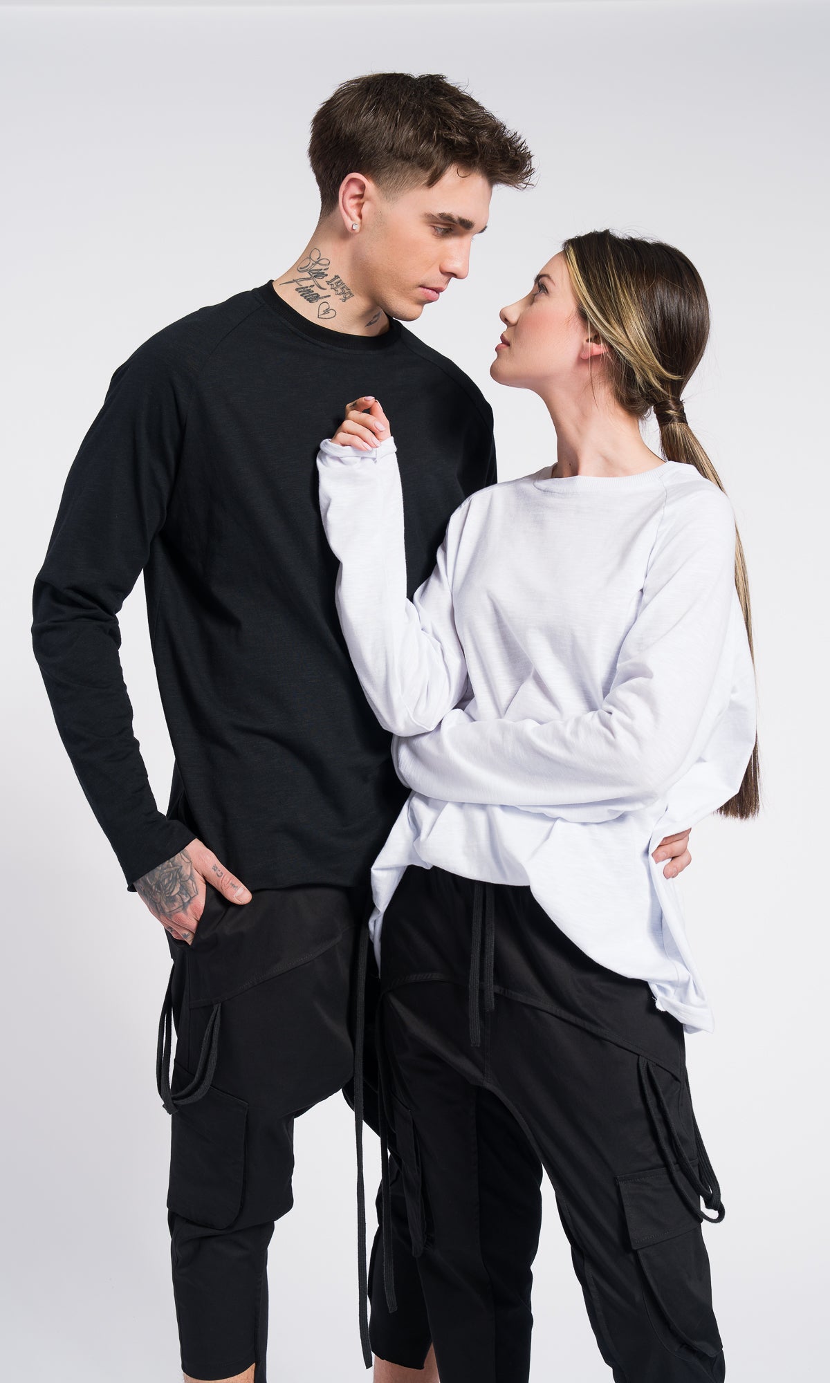 Set of 3 cotton blouses , cropped short sleeves , regular short sleeves and long raglan sleeves top