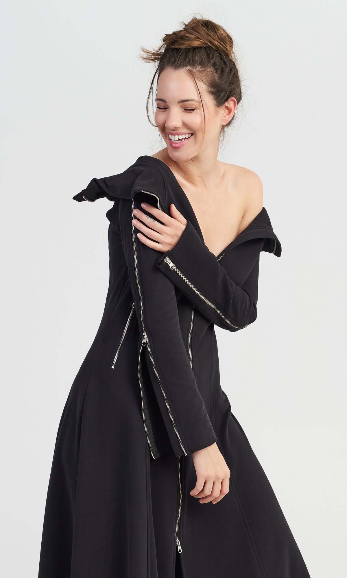 Blazer extra-long à zips multiples