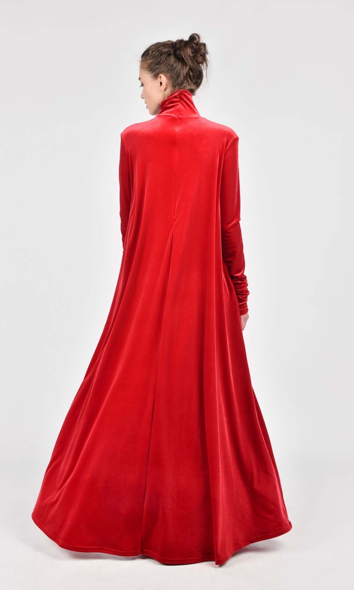 Abito maxi in velluto regale
