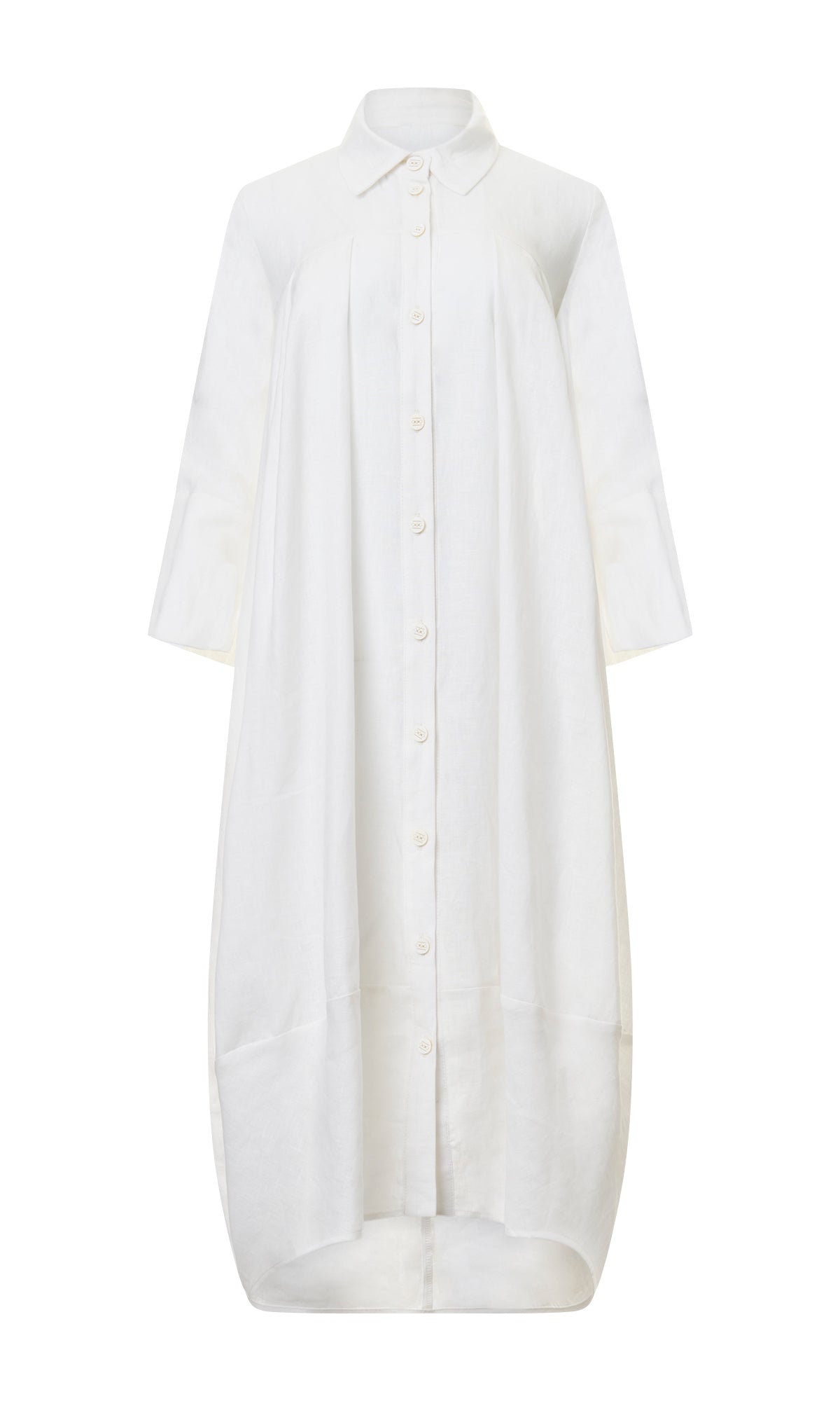 Cocoon Linen Shirt Dress - AAKASHA