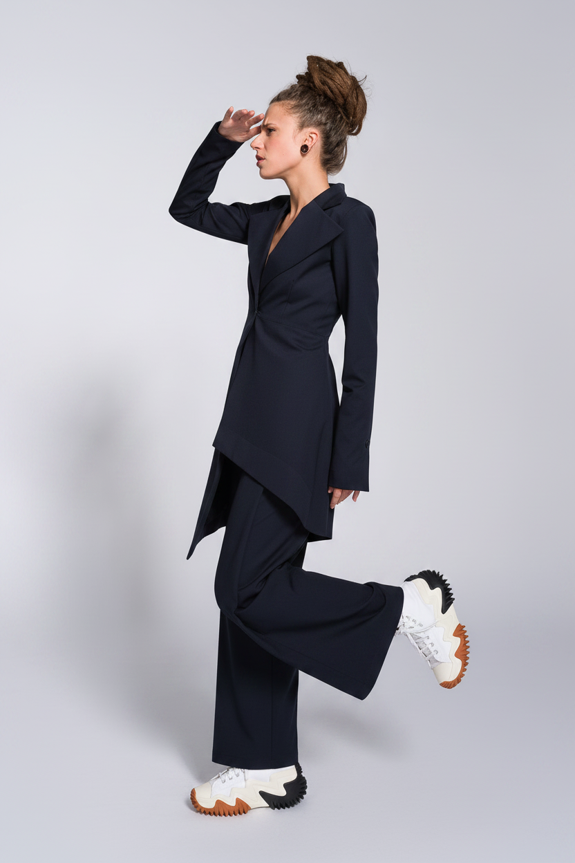 Blazer asimmetrico con bottoni