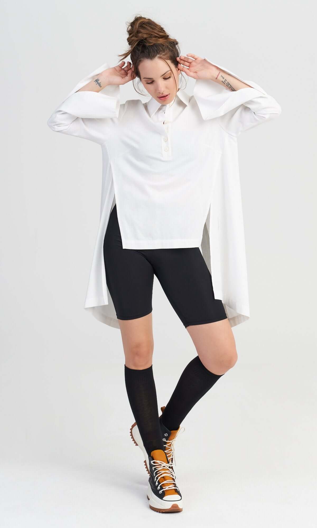 Élégante chemise asymétrique en lin