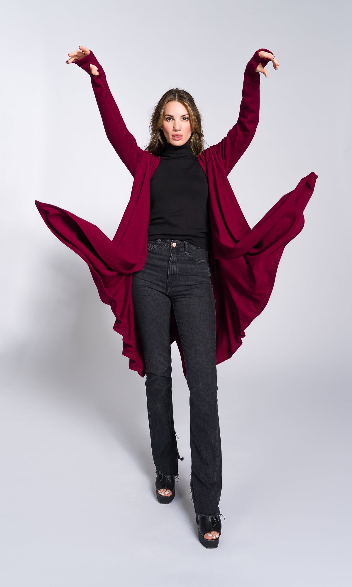 Multi-Way Knit Poncho Cardigan - AAKASHA