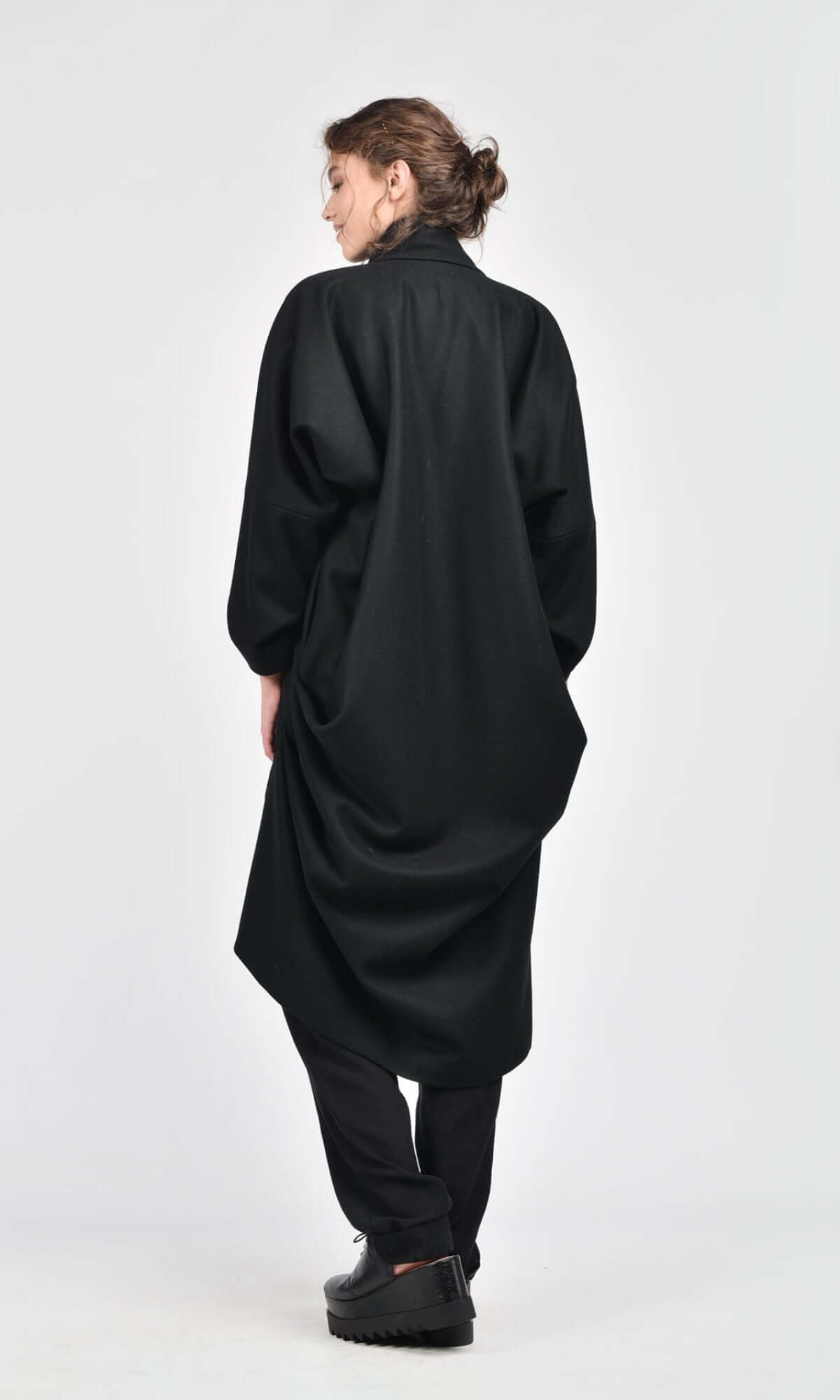 Manteau asymétrique en mélange de laine