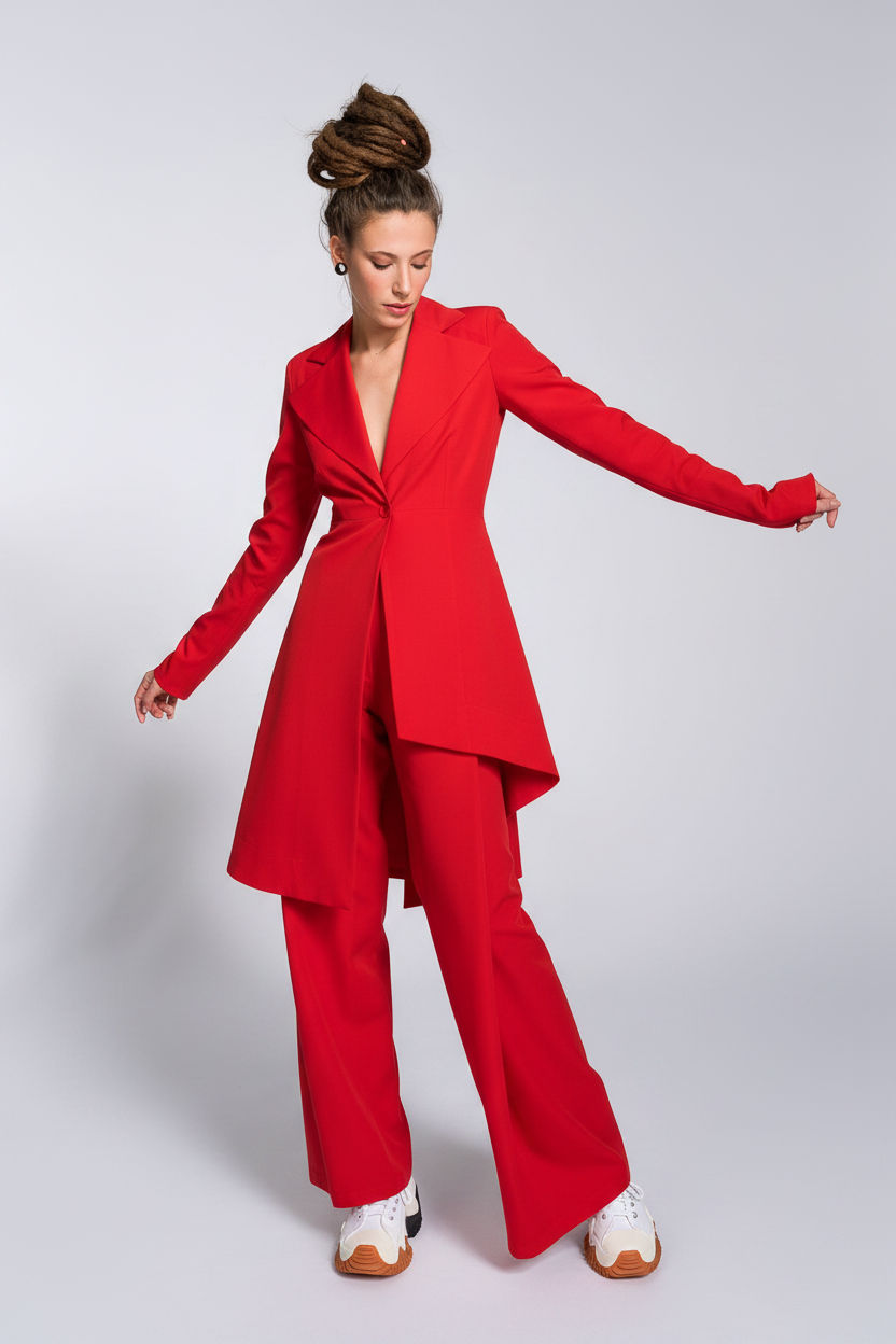 Blazer asimmetrico con bottoni