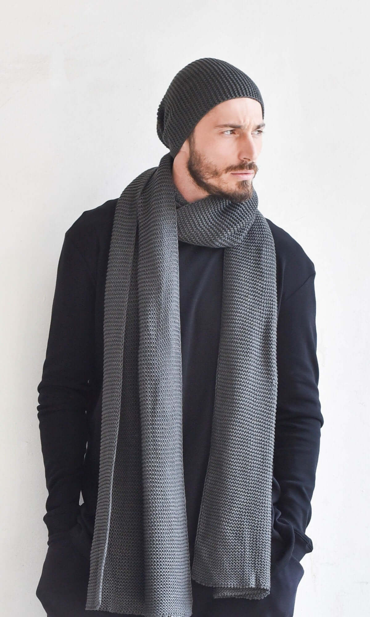 Bonnet ample en maille chaude
